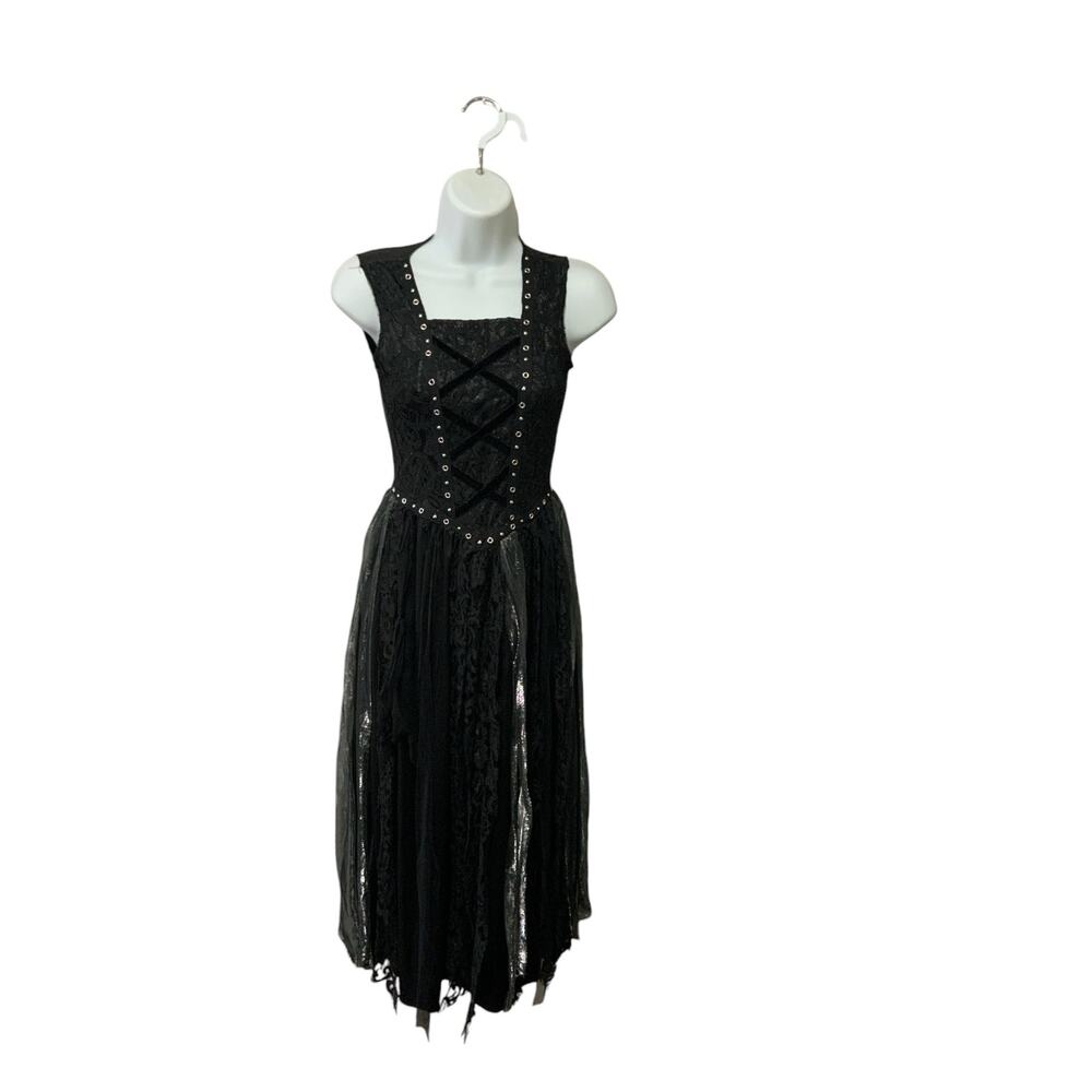 Spirit Gothic Punk 80’s Black Party Dress Costume sized Large preowned